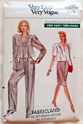 7421 VOGUE VERY EASY SHORT - LONG SLEEVE TOP, SKIRT, PANTS PATTERN 6-10 UNCUT